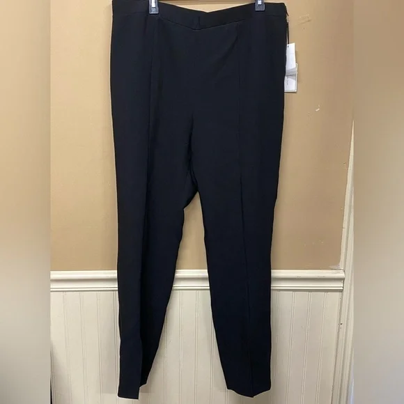 1.State Black Side Zip Front Hem Slit Pants Size 16W NWT - Picture 1 of 6